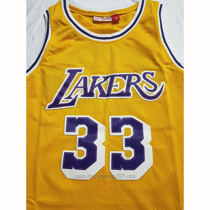 Camiseta Los Angeles Lakers Kareem Abdul-Jabbar #33 Mitchell & Ness 1984-85 Amarillo